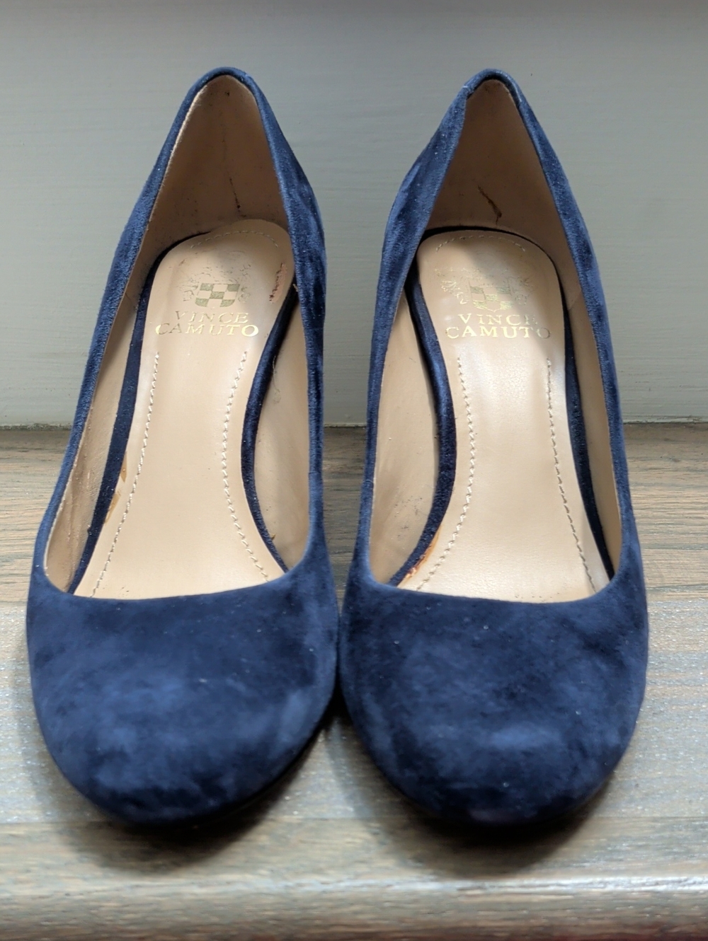 Vince Camuto Suede Round-Toe Pumps - Midnight